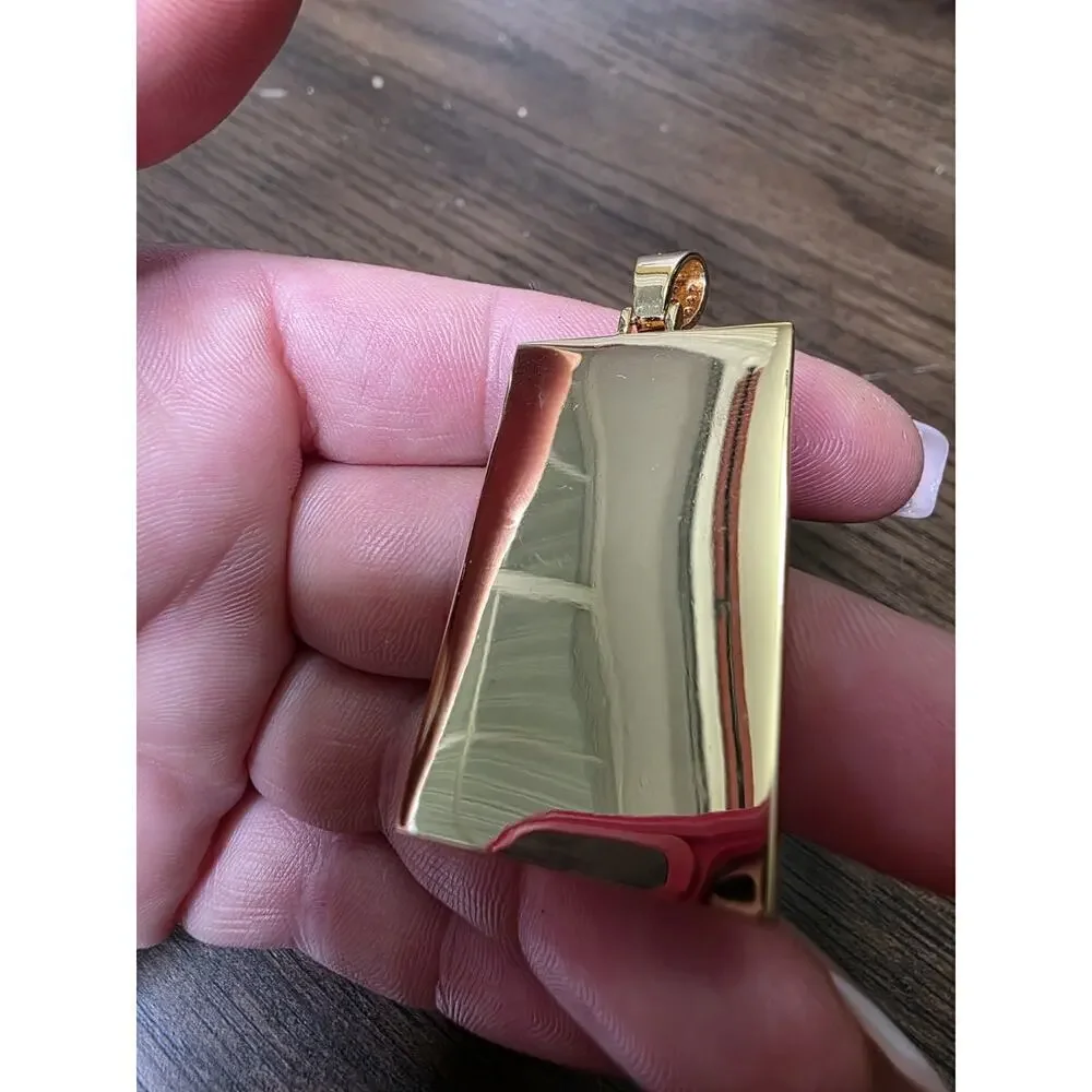 Picture Locket Pendant Necklace Engraved‎ Square Cooper